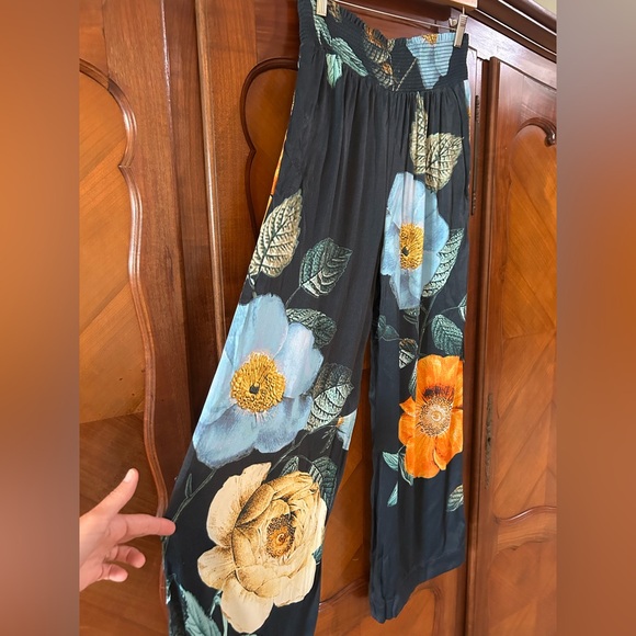 Anthropologie Saria Smocked Waist   Pant Wide-Leg by Mauve Size Small - Picture 5 of 9